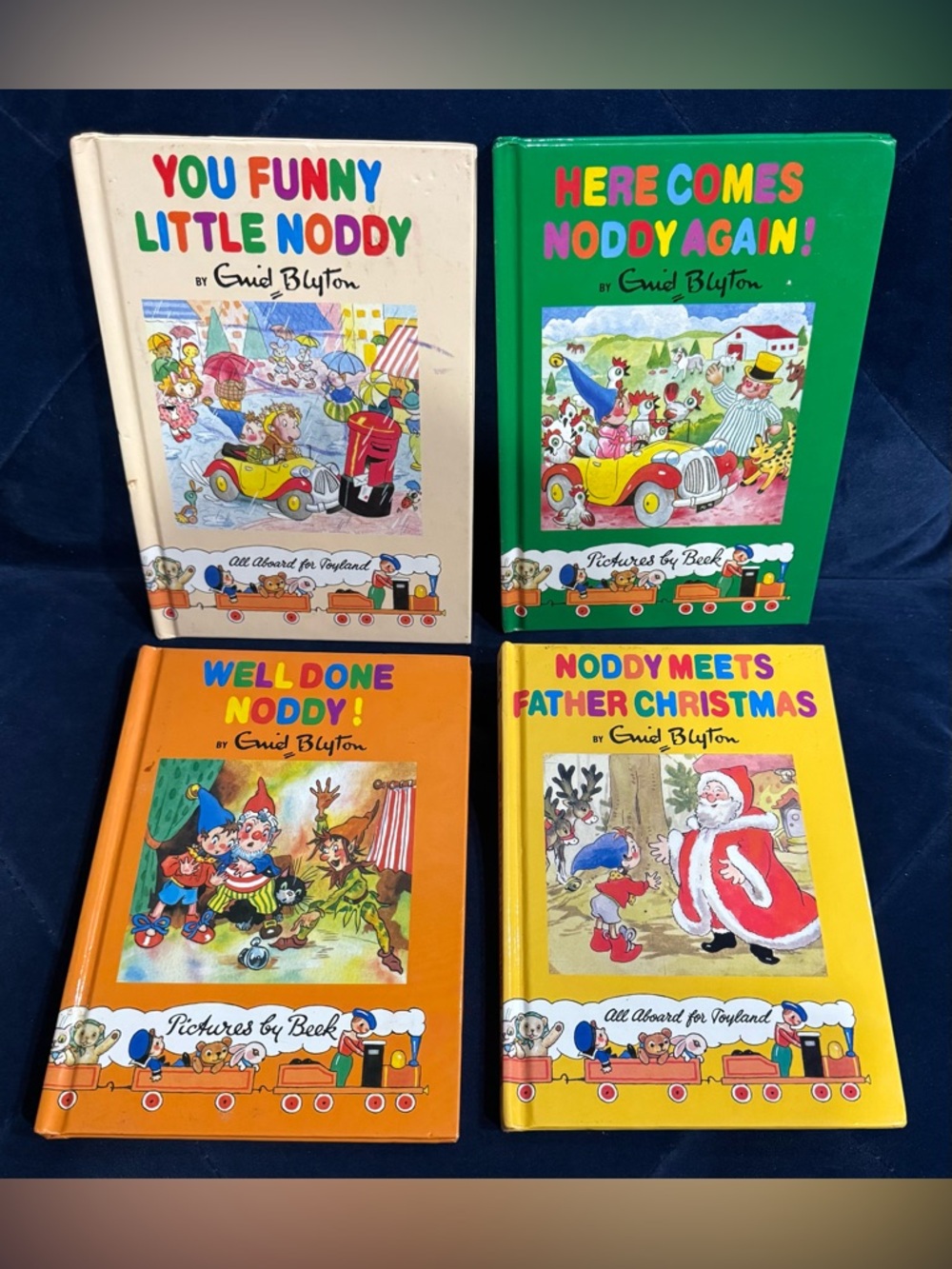 Lot of 4 Vintage Enid Blyton Noddy HC books UK 1950's #4, 5, 10, 11